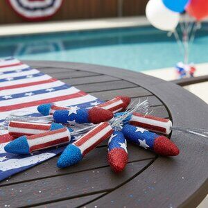 Foam and Glitter Fire Crackers 4th of July Party Favors Holiday Crafts 6 Count